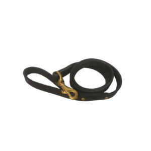 Leather lead with brass clip